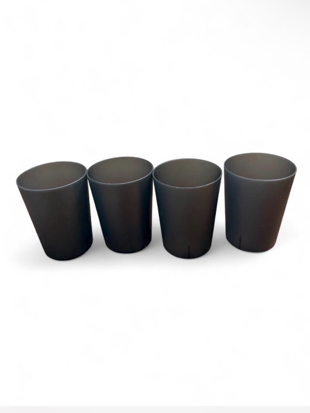 Matte Black plastic cups - Set of 4